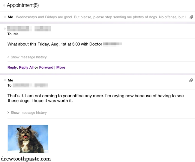 Attaching Dog Pics Then Asking Them Not To Send Me Dogs